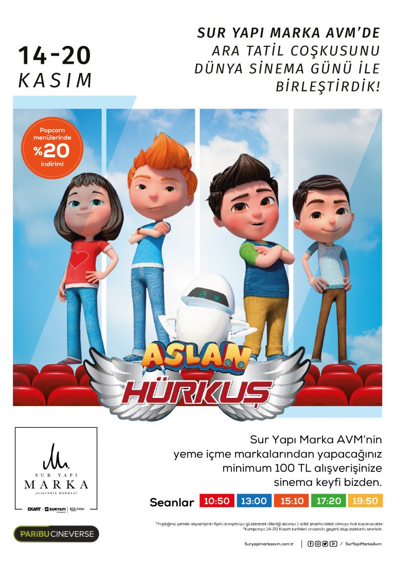 Sinema biletiniz Sur Yapı Marka AVM’den