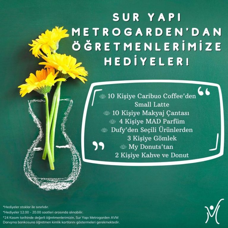 Sur Yapı Metrogarden AVM’den öğretmenlere özel hediyeler
