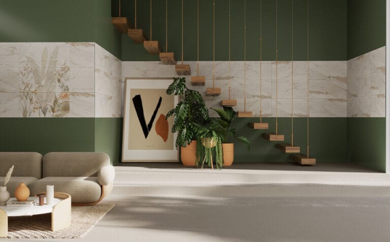 Seranit’ten çiçek ve yaprak desenleriyle doğallık ve zarafeti buluşturan seramik yüzeyler