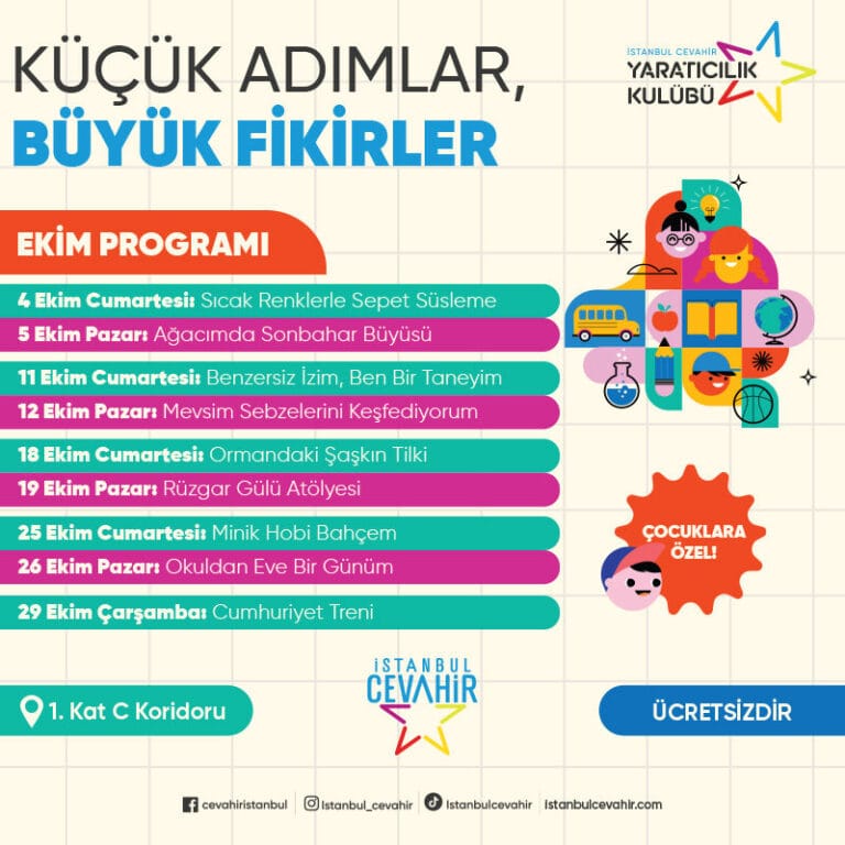 Cevahir Yaratıcılık Kulübü Ekim programı!
